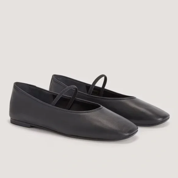 Everlane Black Leather The Day Mary Jane Flat in Size 6.5 - Picture 1 of 13